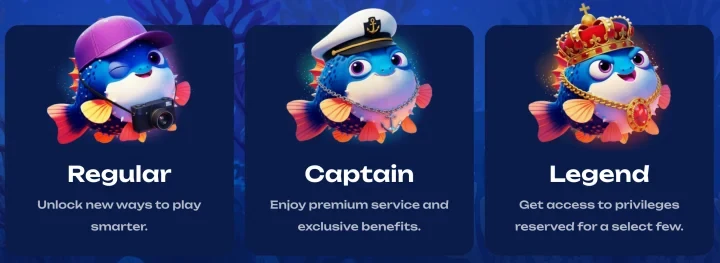 Fugu Casino VIP-Stufen: Regular, Captain und Legend